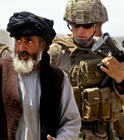 Afghan and soldier