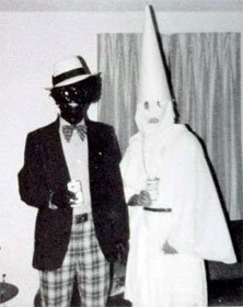 A man in blackface and a man in KKK garb from Ralph Northam's medical school yearbook page