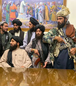 Taliban in presidential palace, Kabul