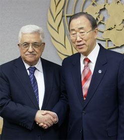Mahmoud Abbas and Ban Ki-moon