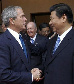 George W. Bush and Xi Jinping