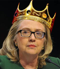 Hillary Clinton in crown