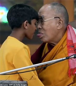 Dalai Lama and boy