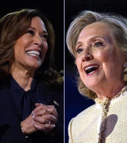 Kamala Harris and Hillary Clinton