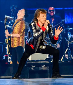 Mick Jagger with the Rolling Stones onstage