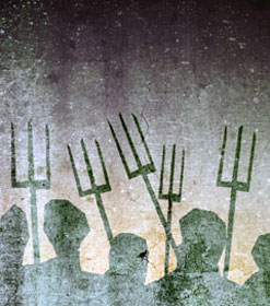 People with pitchforks