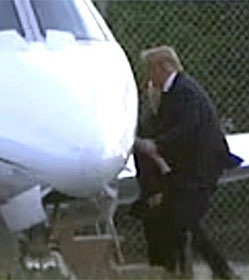 Donald Trump boarding private plane
