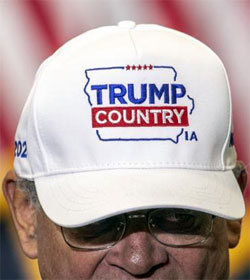 Iowa man in "Trump Country" cap