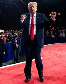Donald Trump dancing on stage