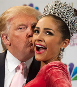 Donald Trump trying to kiss Olivia Culpo, Miss Universe 2012