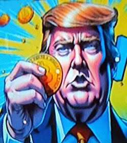 Donald Trump holding meme coin