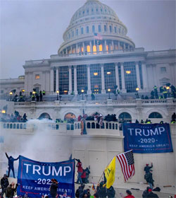 Trump supporters storming the U.S. Capitol on January 6, 2021