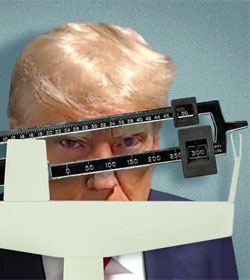 Donald Trump tipping the scale (photo illustration by Slate)